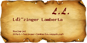 Lézinger Lamberta névjegykártya